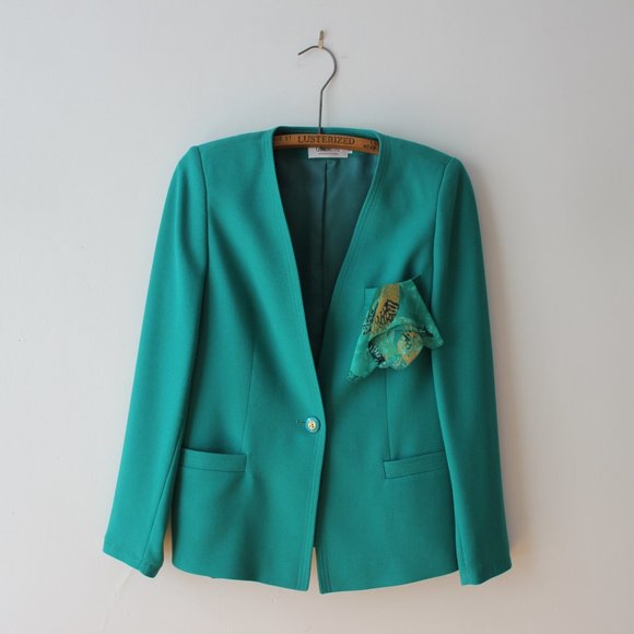 Vintage Turquoise Blazer 36 - Picture 4 of 6